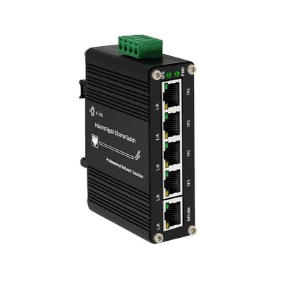 Mini Industrial 5 Ports Gigabit Switch Hardened 5 Port RJ45 10/100/1000Mbps Ethernet Switch Din Rail Mount Ethernet Switch Wall Mounts Included (-40 to 167 F) 10Gbps Switching Capacity