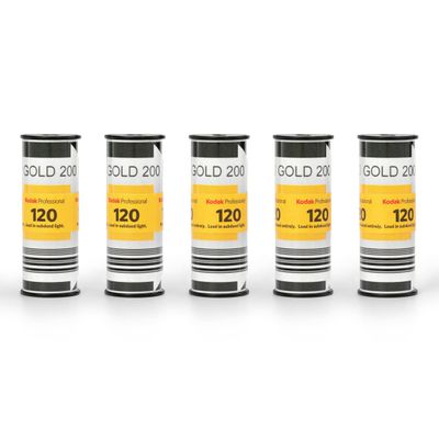 Kodak Professional Gold 200 Color Negative Film (120 Roll Film, 5-Pack)