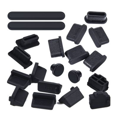 20 Pcs USB Port Cover, 6 Types Laptop Ports Cover Dust Plugs Caps for Type C/USB C, USB Female Plug, HDMI, RJ45, SD Card, Headphone Ports, Silicone USB Type-C Dust Stopper