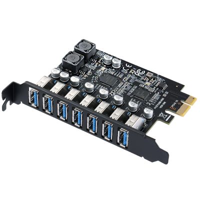7-Port USB 3.0 PCIe Expansion Card for Desktop PC, 5Gbps SuperSpeed Data Transfer, PCI Express to USB 3.0 Hub Card with Dedicated Channels & UASP Support, Plug & Play, Windows 11/10/8/7/XP/Vista/Linux