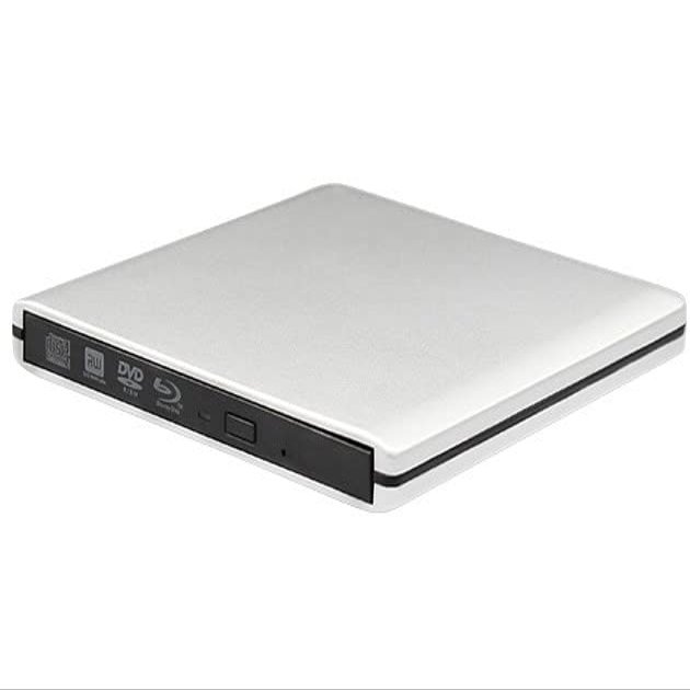 New USB 3.0 External Blu-Ray BD/DVD/CD Burner, 3D Blu-ray Player/Writer/Burner Support XL 100 GB Used for The MacBook Pro Air, Mac and Various Brand Computer Desktop, Laptop (Silver)