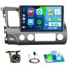 2G+64G Car Radio for Honda Civic 2006-2011 Wireless Caplay Android Auto, 10' Touchscreen Stereo Android 15 GPS WiFi Bluetooth FM RDS Mirror Link RCA USB SWC Backup Camera view 1