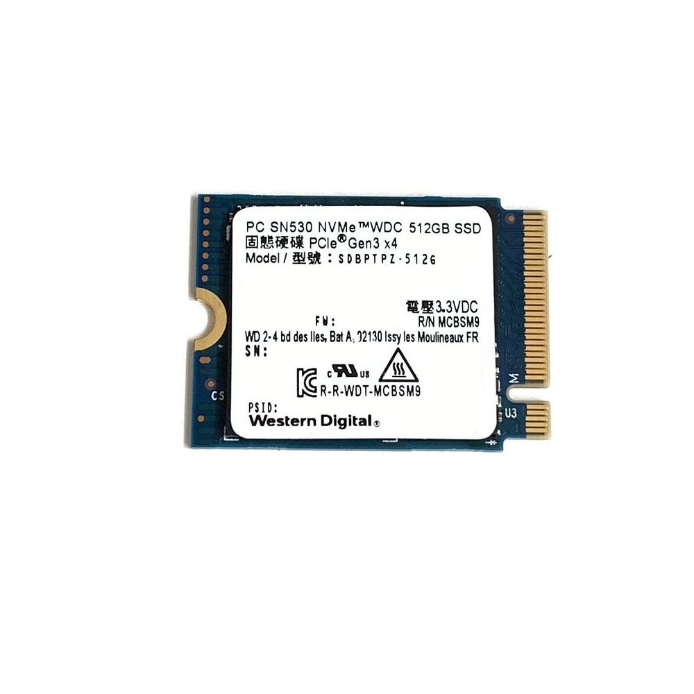 Western Digital 512GB SSD PC SN530 M.2 2230 30mm PCIe Gen3 x4 NVMe SDBPTPZ-512G Solid State Drive for Dell HP Lenovo Laptop Desktop Ultrabook Surface