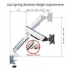 SIIG Single Monitor Desk Mount with Built-in Ambient Relaxing RGB Lights, for 17 to 34 Flat or Curved Screen, Articulating Monitor Stand (CE-MT3J11-S1) view 4