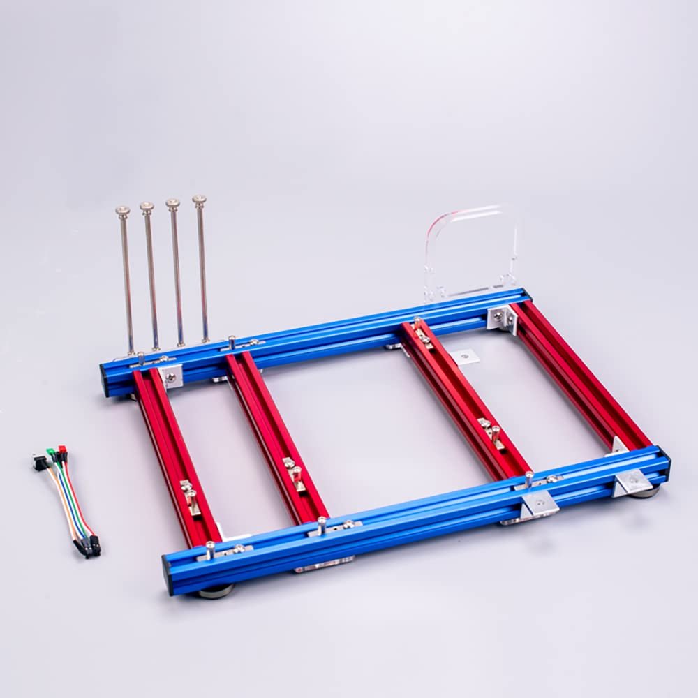 ITX MATX ATX Motherboard Test Bench Open Air Computer Case Chassis Aluminum Bracket DIY Bare Frame Mini-ITX Support Graphics Card(MATX_Blue&red)