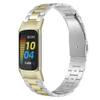 Wearlizer Compatible with Fitbit Charge 5 Bands for Women Men, Classic Stainless Steel Ultra-Thin Lightweight Replacement Straps Charge 5 Bands(Soft Gold+Sliver) view 1