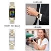 Wearlizer Compatible with Fitbit Charge 5 Bands for Women Men, Classic Stainless Steel Ultra-Thin Lightweight Replacement Straps Charge 5 Bands(Soft Gold+Sliver) view 3