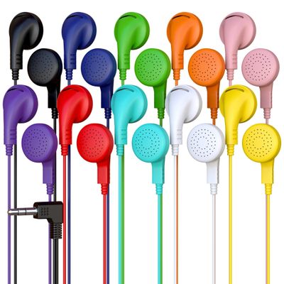1000 Pack Bulk Wired Earphones, In Ear Earbud Headphones with 3.5mm Jack, 4ft Tangle Free Cable, Comfortable Fit, Affordable and Cost Effective, Ideal for School Classroom Testing Students, Mix