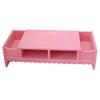 166 Pink Wooden Storage Box Monitor Stand Riser Shelf, Laptop PC Monitor Riser Rack Holder Desk Organizer with Storage Space, Tabletop Storage Cabinet view 1