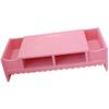 166 Pink Wooden Storage Box Monitor Stand Riser Shelf, Laptop PC Monitor Riser Rack Holder Desk Organizer with Storage Space, Tabletop Storage Cabinet view 3