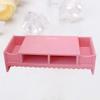 166 Pink Wooden Storage Box Monitor Stand Riser Shelf, Laptop PC Monitor Riser Rack Holder Desk Organizer with Storage Space, Tabletop Storage Cabinet view 4