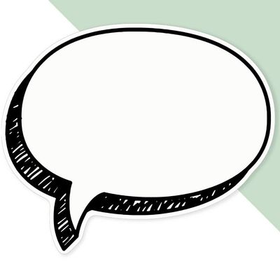 Azeeda 'Speech Bubble' White Premium Vinyl Decal Sticker Waterproof, Durable & Easy to Apply - Ideal for Car Bumpers, Windows, Bins and More - XL (460mm) (DW00024004)