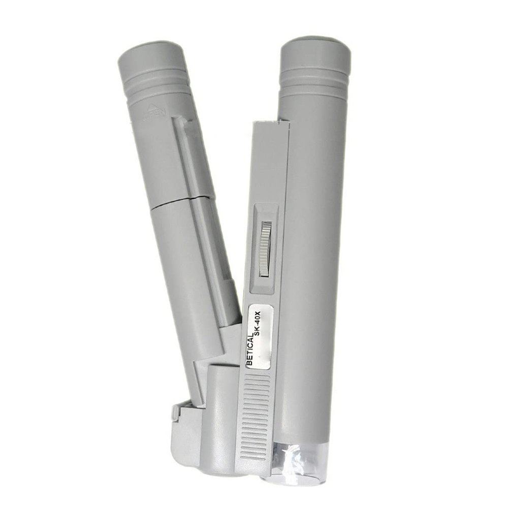 Microscope Kit 40X/100X Handheld Reading Optical Instrument Microscope Pocket Magnifying Glass Microscope Lens Adapters (Color : 40 Times Microscope)
