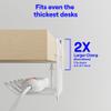 CarryUp Under Desk Cable Tray, No Drill Wire Management Clamp, Computer Cord Organizer, Cable Hider & Holder, Cord Keepers for Home Office Organization, Powder Coated Metal, Dorm Essentialss - Cream view 4