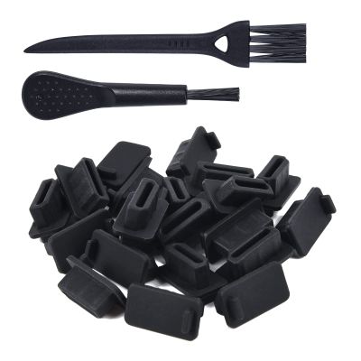 20 Pcs HDMI Dust Cover Plugs, HDMI Female Prot Dust Cap Protector Stoppers for TV, Laptop, Computer, Other Devices with 2 Cleaning Brushes