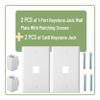 Bates- 1 Port Ethernet Wall Plate, 2 Pack with 2 Pcs of Cat6 Keystone Jack, Ethernet Wall Outlet, RJ45 Wall Plate, Ethernet Wall Jack, Cat 6 Wall Plate and Jack, Ethernet Outlet, Cat6 Wall Plate view 2