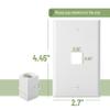 Bates- 1 Port Ethernet Wall Plate, 2 Pack with 2 Pcs of Cat6 Keystone Jack, Ethernet Wall Outlet, RJ45 Wall Plate, Ethernet Wall Jack, Cat 6 Wall Plate and Jack, Ethernet Outlet, Cat6 Wall Plate view 3