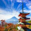 BELECO Japanese Backdrop Fabric 9x6ft Fujiyama Kiyomizu Temple Background Japan Pagoda Mount Fuji Backdrop Autumn Sakura Trees Nature Backdrop Japanese Party Decorations Portrait Photo Props view 1