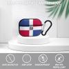 Haeyev Compatible with Airpod Pro Case Cover Dominican Flag Hard Case Design with Keychain Suitable for Boys Girls Mens Womens Black-style-14, One Size view 3
