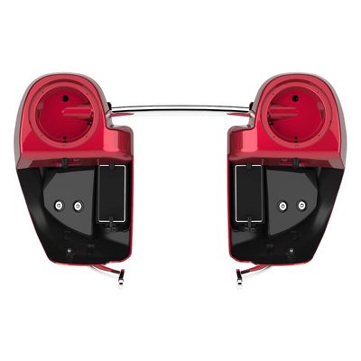Advanblack Velocity Red Sunglo 6.5' Speaker Pods Rushmore Lower Vented Fairings fit 2014+ Harley Touring Road Street Glide