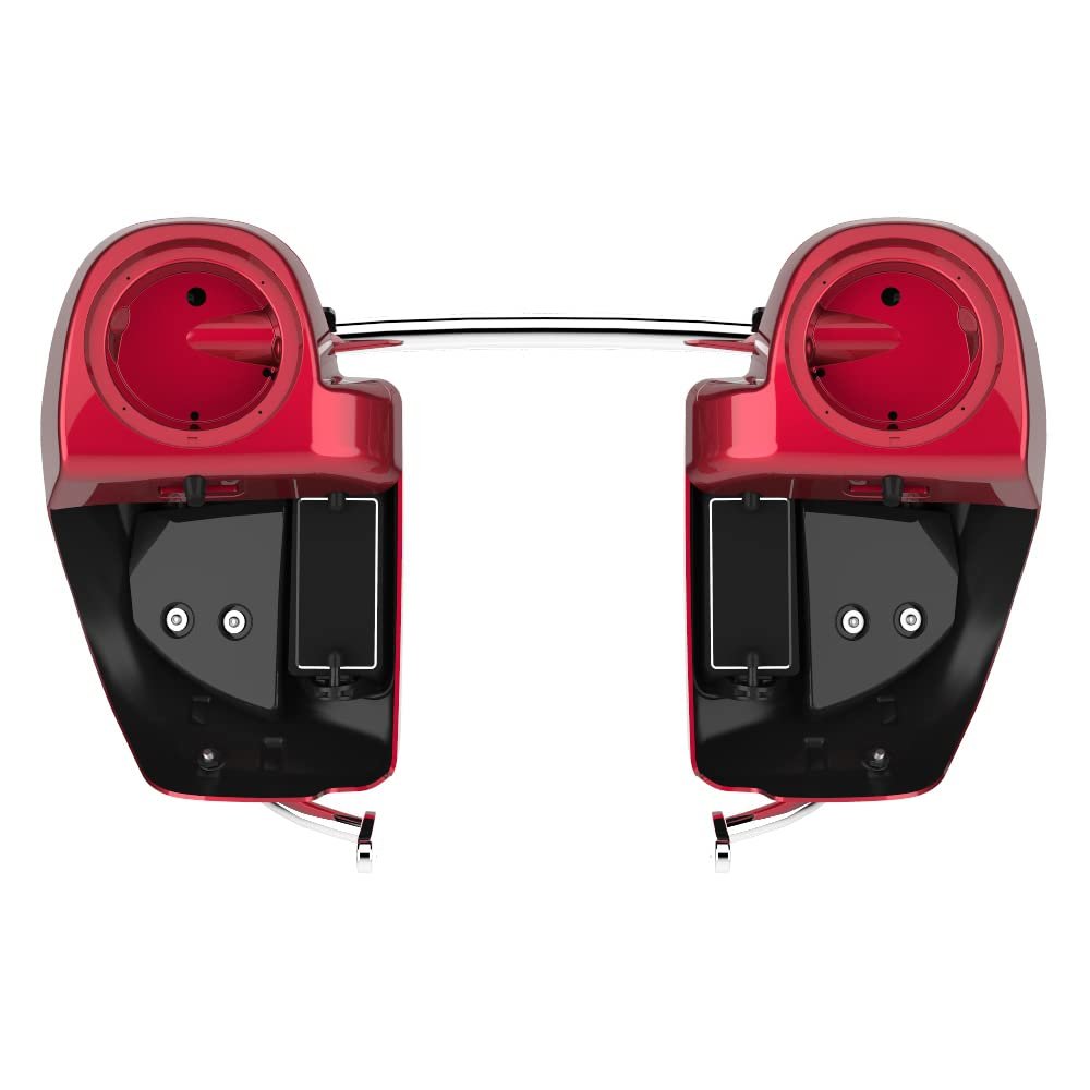 Advanblack Velocity Red Sunglo 6.5' Speaker Pods Rushmore Lower Vented Fairings fit 2014+ Harley Touring Road Street Glide