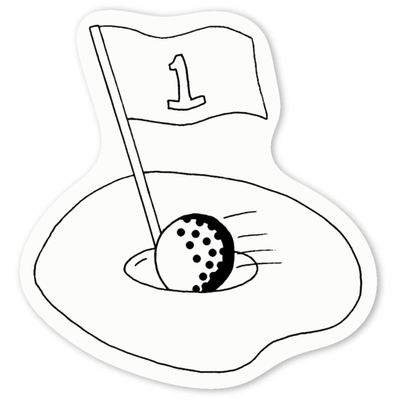 Azeeda 4 x 'Golf Ball & Hole' White Premium Vinyl Decal Stickers Waterproof, Durable & Easy to Apply - Ideal for Car Bumpers, Windows, Bins and More (DW00036925)