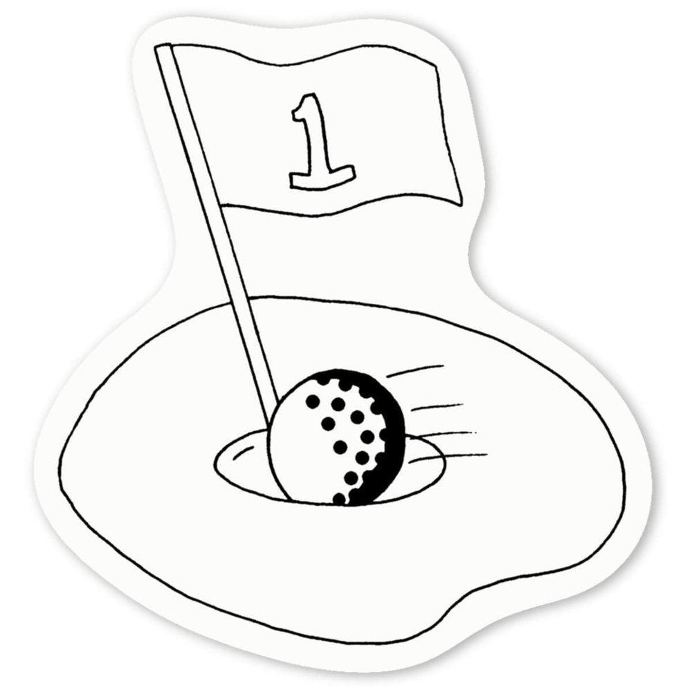 Azeeda 4 x 'Golf Ball & Hole' White Premium Vinyl Decal Stickers Waterproof, Durable & Easy to Apply - Ideal for Car Bumpers, Windows, Bins and More (DW00036925)