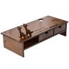 166 2-Tier Bamboo Monitor Stand with 2 Storage Drawers, Computer Riser Home and Office Wood Desktop Stand Storage Organizer for Computer, Laptop, PC, Printer, view 1