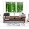 166 2-Tier Bamboo Monitor Stand with 2 Storage Drawers, Computer Riser Home and Office Wood Desktop Stand Storage Organizer for Computer, Laptop, PC, Printer, view 2