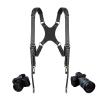 4J LEDR Dual Camera Strap,Leather Camera Harness for 2 Cameras,Camera Strap for Photographers,Double Camera Shoulder Strap for DSLR/SLR,Camera Accessories for Wedding,Hiking,Travel,Double Secure,Black view 1