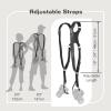 4J LEDR Dual Camera Strap,Leather Camera Harness for 2 Cameras,Camera Strap for Photographers,Double Camera Shoulder Strap for DSLR/SLR,Camera Accessories for Wedding,Hiking,Travel,Double Secure,Black view 2