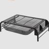 166 Metal Mesh Monitor Stand Computer Riser, Desk Organizer Stand Desktop Printer Stand with Storage Tray Drawer, Monitor Riser for Home Office Laptop iMac/PC Printer view 1