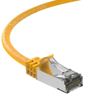 InstallerParts (100 Pack Ethernet Cable CAT8 Cable 0.5 FT - Yellow - Professional Series - 40Gigabit/Sec Network/High Speed Internet Cable for Router, Server, Gaming/2000 MHz, 26AWG