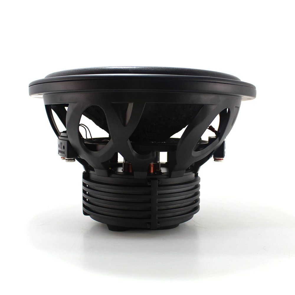 Alphasonik DSW512 Dynamis 500 Series 12 2400 Watts Max / 800 Watts RMS Dual 4 Ohm Car Subwoofer Die Cast Aluminum Basket w/Double Stacked Magnets Carbon Fiber Cone Cooling Rings System Sub Woofer