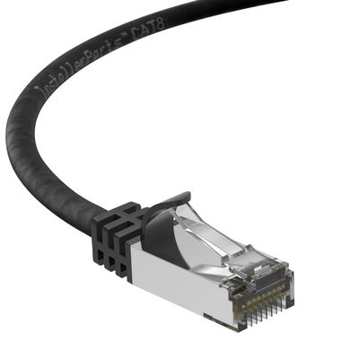 InstallerParts Ethernet Cable CAT8 Cable 4 FT - Black - Professional Series - 40Gigabit/Sec Network/High Speed Internet Cable for Router, Server, Gaming/2000 MHz, 26AWG