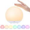 Suright Night Light for Kids, USB Rechargeable Beside Lamp with Dimmable,Warm Light,7 Colors Changing,Touch Control, 0.5/1Hour Timer for Nursery, Baby,Bedroom,Camping view 1