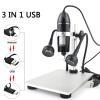 Lab Microscope Slides 600X 1000X USB Digital Microscope Electron Microscopes Zoom Camera Magnifier with Aluminum Lift Stand Microscope Parts (Color : 3 in 1 USB, Magnification : 1000X) view 2