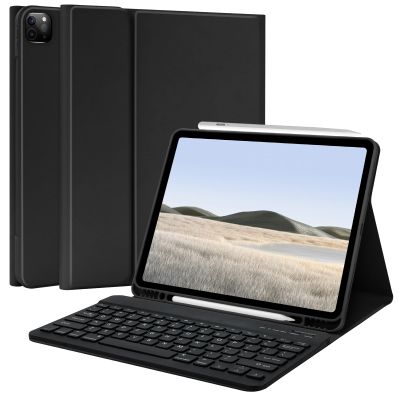 TQQ for iPad Air 13-inch (M3/M2, 2025/2024) & Pro 12.9 inch Case with Keyboard, Keyboard case for 12.9-inch iPad Pro 6th/5th Gen - with Pencil Holder for iPad Air 13-inch/iPad Pro 12.9 (Black)