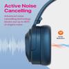 Active Noise Cancelling Headphones,Wireless Noise Cancelling Headphone, Microphone 40 Hours Playtime Wireless Bluetooth Headphones 3D Low Bass Tone Fast Charge for Cellphone/Work/Gym/Travel (Blue) view 2