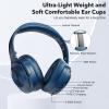 Active Noise Cancelling Headphones,Wireless Noise Cancelling Headphone, Microphone 40 Hours Playtime Wireless Bluetooth Headphones 3D Low Bass Tone Fast Charge for Cellphone/Work/Gym/Travel (Blue) view 4