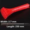 Xeahung Red Nylon Cable Ties Heavy Duty Zip Ties for Office Cable Ties 10 Inch Wire Ties 120 Pcs (10 inches, Red) view 2