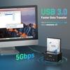 FIDECO Hard Drive Docking Station, USB 3.0 Aluminum Hard Drive Docking Stations 2.5"/3.5" SATA HDD SSD, TF Card Reader and SD Card Reader, Offline Clone Support view 2
