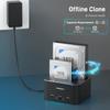 FIDECO Hard Drive Docking Station, USB 3.0 Aluminum Hard Drive Docking Stations 2.5"/3.5" SATA HDD SSD, TF Card Reader and SD Card Reader, Offline Clone Support view 3