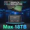 FIDECO Hard Drive Docking Station, USB 3.0 Aluminum Hard Drive Docking Stations 2.5"/3.5" SATA HDD SSD, TF Card Reader and SD Card Reader, Offline Clone Support view 4