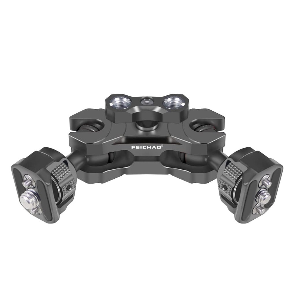 FEICHAO Elastic Magic Arm Clamp with 360 Degree Dual Ball Head Compatible with Sony A7C, Fuji XT4, F5Pro Universal Monitor (A-Position 1/4 to 3/8,Grey)
