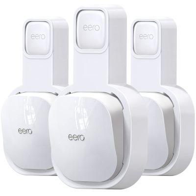 Wall Mount Holder for eero 6(NOT for eero 6+), Router Mesh Wi-Fi System, Stand Bracket for eero 6 Extender, The Simplest Outlet Wall Mount Holder No Messy Wires Space Saving White(3 Pack)