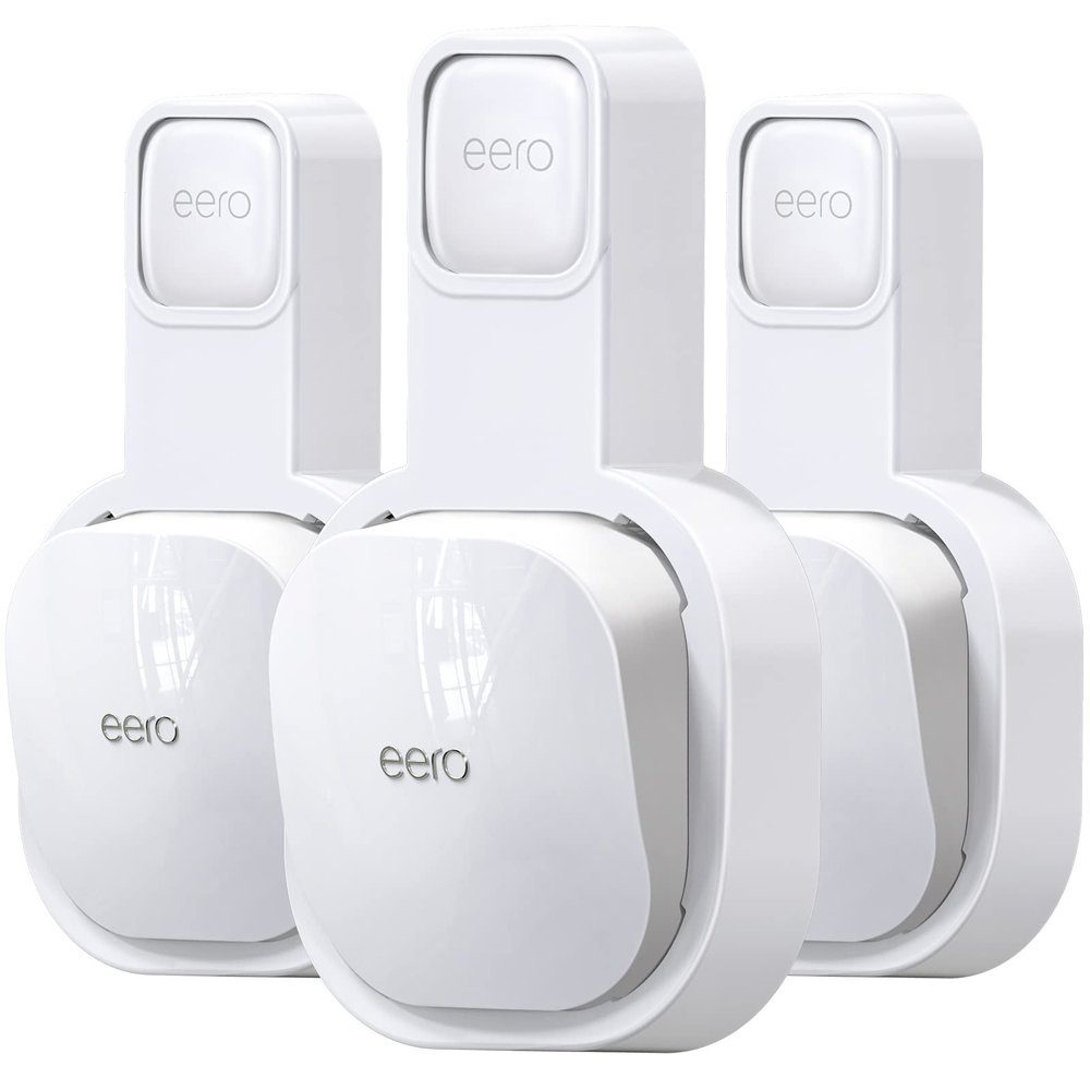 Wall Mount Holder for eero 6(NOT for eero 6+), Router Mesh Wi-Fi System, Stand Bracket for eero 6 Extender, The Simplest Outlet Wall Mount Holder No Messy Wires Space Saving White(3 Pack)