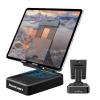 JTEMAN Tablet Stand Adjustable with Bluetooth Speakers,Kitchen Gadgets,Gifts for Women Men,Wireless Bluetooth Speaker Tablet Holder,Desk Mic Charging Sation Compatible with Phones and Tablet view 1