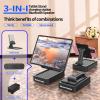 JTEMAN Tablet Stand Adjustable with Bluetooth Speakers,Kitchen Gadgets,Gifts for Women Men,Wireless Bluetooth Speaker Tablet Holder,Desk Mic Charging Sation Compatible with Phones and Tablet view 2