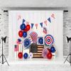 Kate 7x5ft Independence Day Backdrop for Party American Flag White Wood Wall Fabric Background for Photography Photo Shoot Props view 1